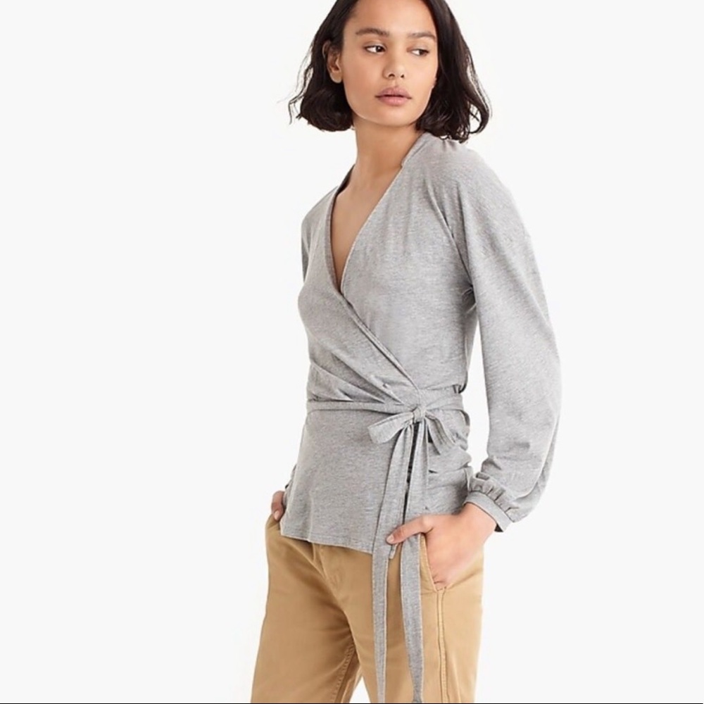 J. Crew wrap top with collar